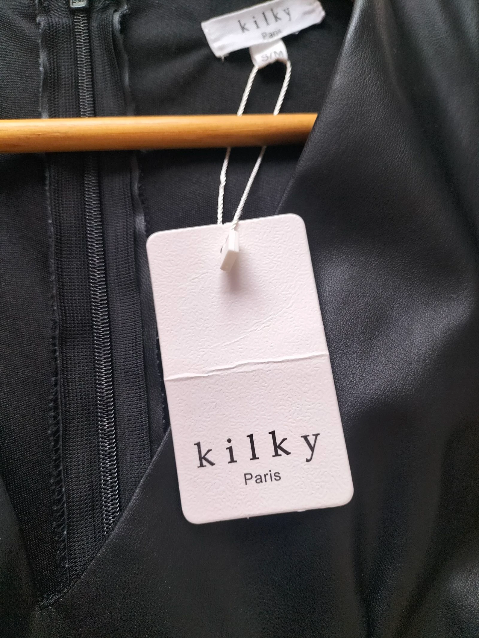 Black Faux Leather Dress S/M | Kilky | New – photo 9